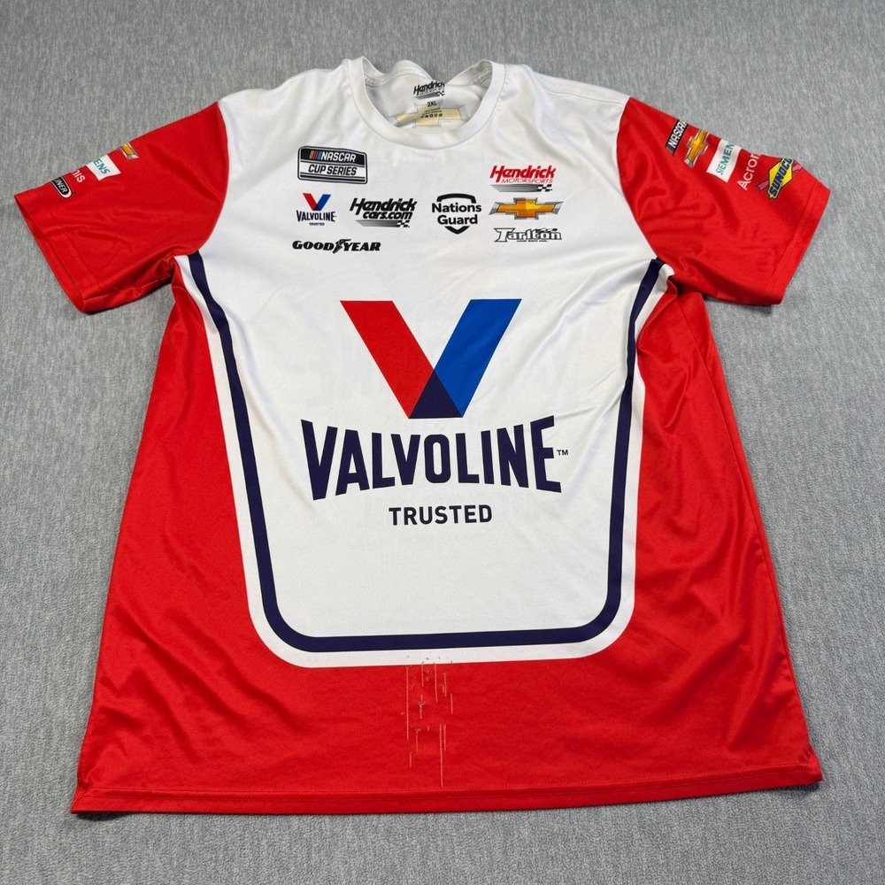 Hendrick Motorsports Shirt Mens 2XL Red Valvoline NASCAR Cup Series Racing Tee